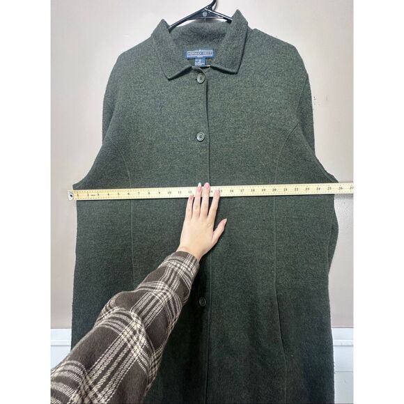 NWOT Herman Geist 100% Wool Army Green Button Up Cardigan Women's XXL - Picture 6 of 10